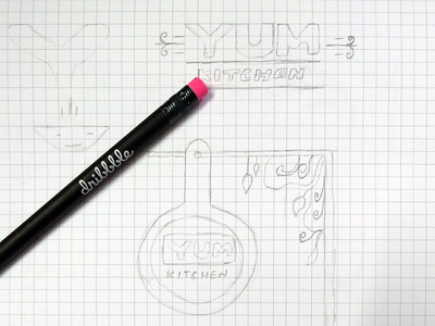 Yum Kitchen Sketch Work V1 #LogoDesign #LogoSKetch #Startup