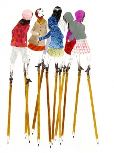 julie morstad - stilts - 04 drawing #juliemostard #drawing
