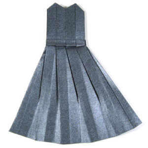 How to make an origami dress II (http://www.origami-make.org/howto-origami-dress.php)