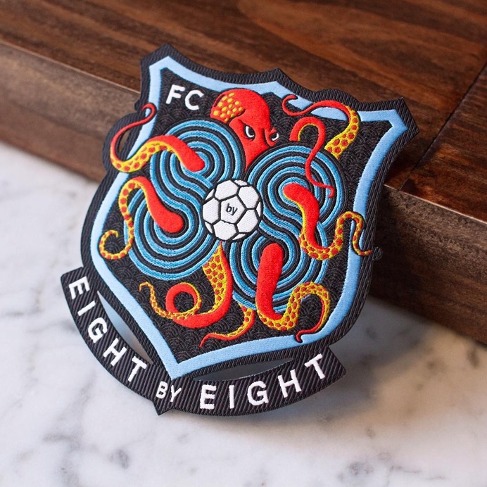 8by8 football soccer badge octopus fc