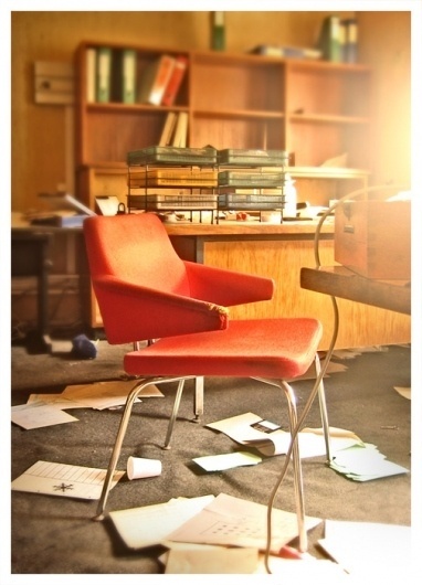 At The Office by ~bashcorpo on deviantART #chair #trashed