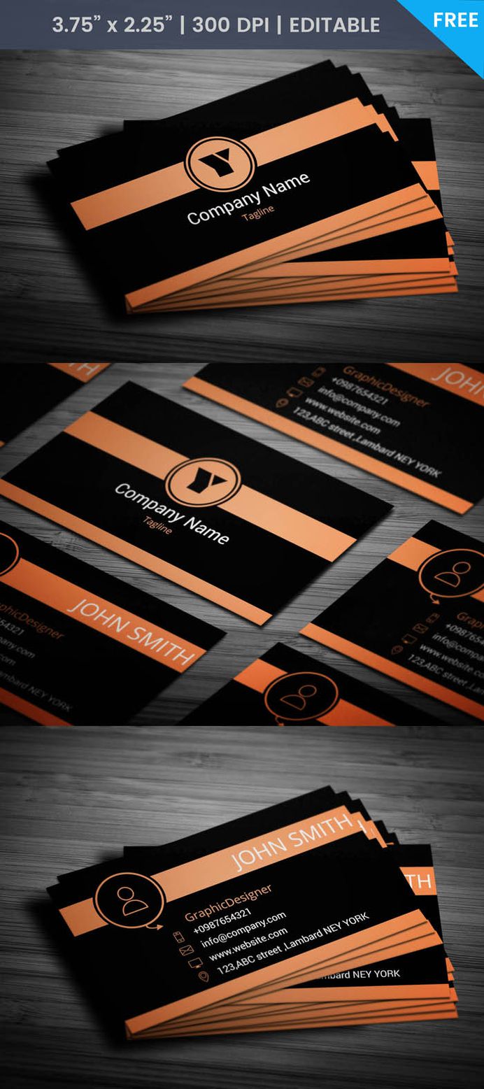 Free Orange Business Card Template