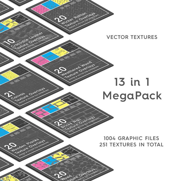 251 Nature Vector Textures. 13 in 1 Megapack. #vectorbundle #vectornature #naturevector