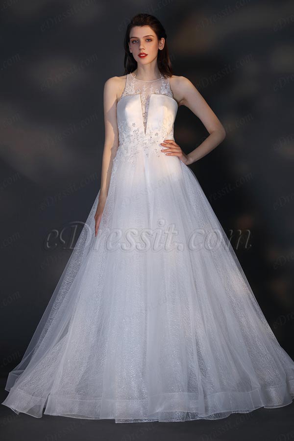 eDressit New Unique Top Design Sequins Tulle Wedding Dress (01201607)