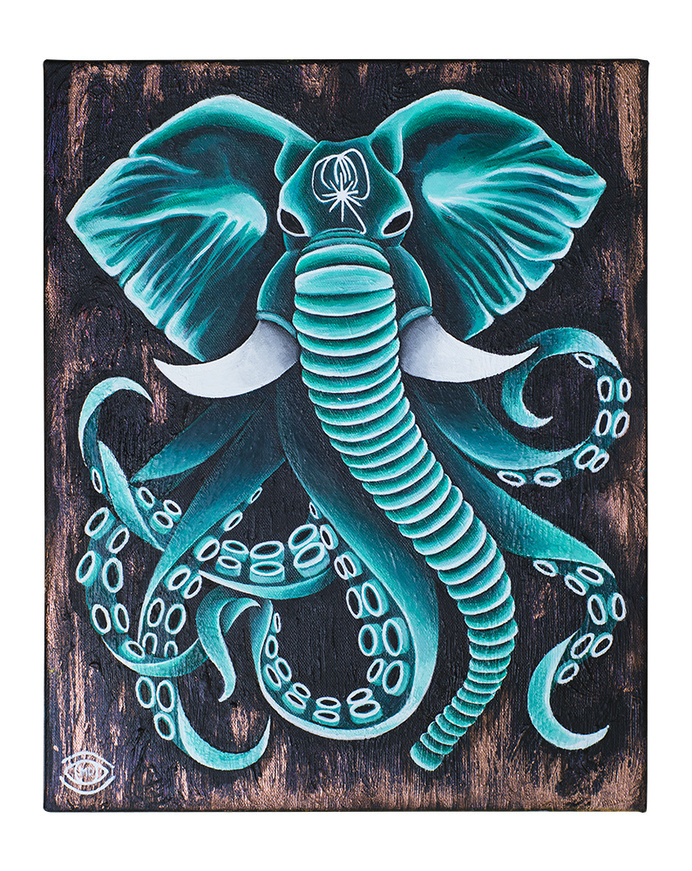 DAMAPHANT By Maria Rönngren #acrylic #octopus #elephant #art #canvas