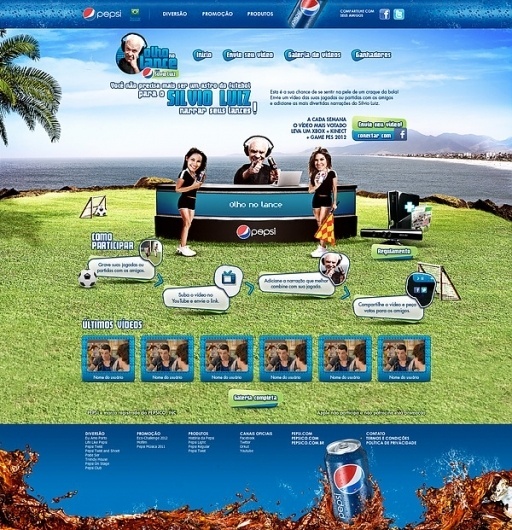 Pepsi . Olho no Lance com Silvio Luiz . 2012 on the Behance Network #grass #rio #sky #girls #de #soccer #janeiro