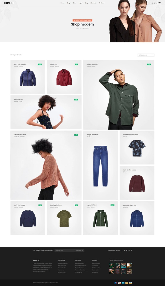 #Hongo #WooCommerce #WordPress Theme for #Fashion Shop Modern Page by #ThemeZaa