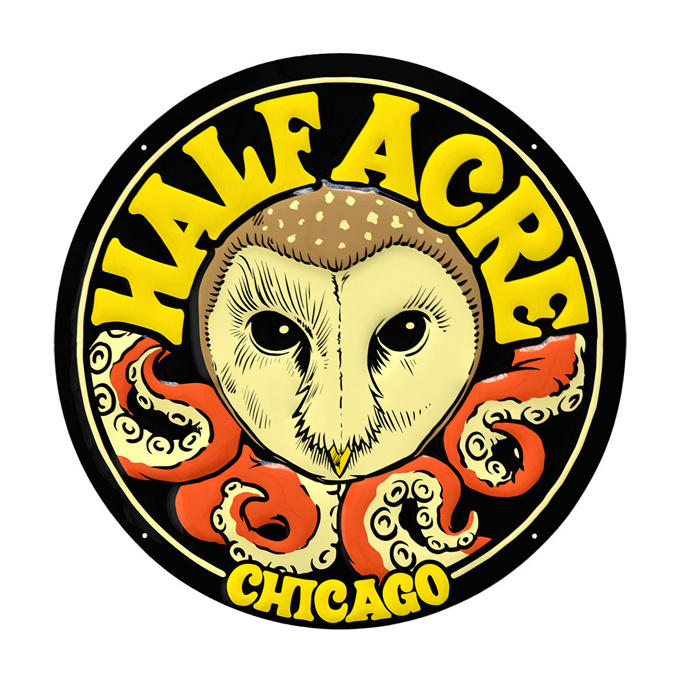 Half Acre Chicago Logo #owl #octopus #circle #illustration