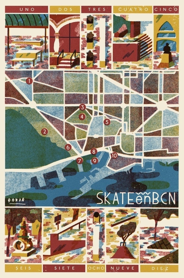 Skate en BCN David Doran Illustration #illustration #skating #barcelona