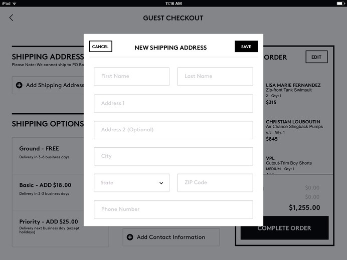 Barneys New York #ipad #checkout #ui