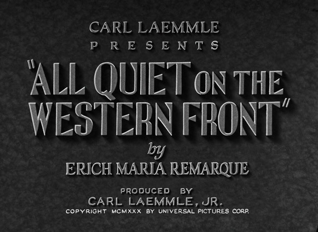 All Quiet on the Western Front (1930) Title Card #movie #lettering #title #card #vintage #type