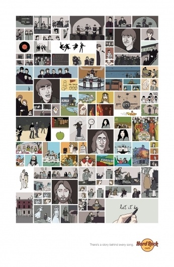 hard_rock_cafe_beatles.jpg 1200×1833 pixels #beatles #the #advertising #illustration #poster #music