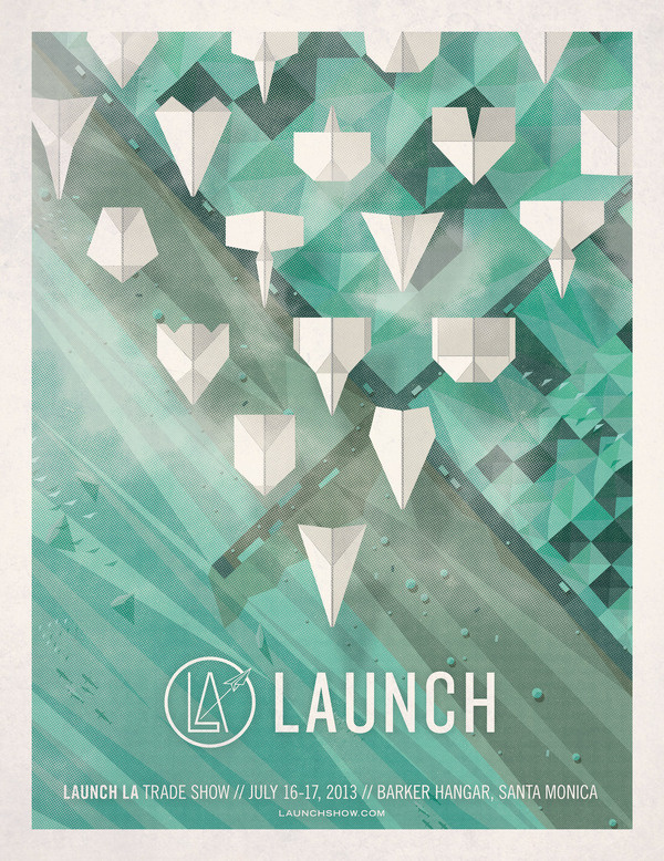 Launch LA Poster #dkngstudios #illustration #origami #poster #dkng