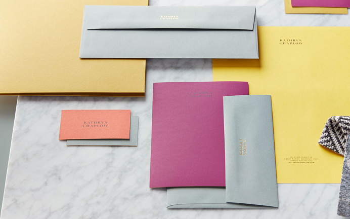 Kathryn Chaplow Branding design fashion bags mindsparkle mag designblog color colorful business card logo logotype style marble white yellow