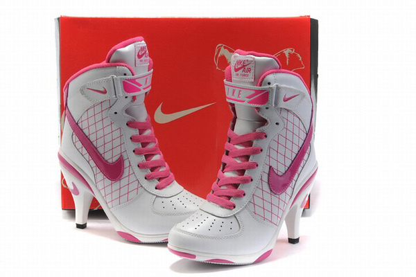 Nike Air Force 1 Heels White/Pink #shoes
