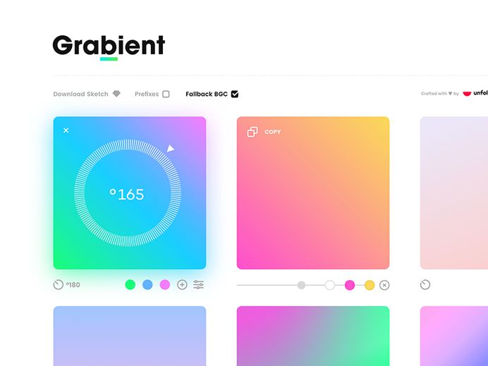 Grabient #gradient backgrounds and minimal type + widgets. subtle glows. fun feel.