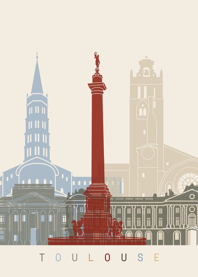 "Toulouse" Poster Print on metal by Sam Kal