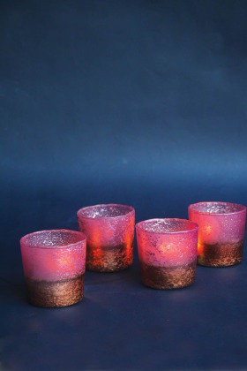 SMOKED PINK/COPPER VOTIVE (SET OF 2) - Freedom Tree