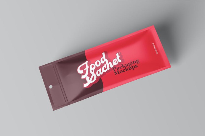 Realistic Food Sachet Mockup PSD