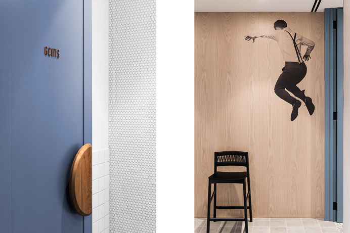 the penny drop cafe by pop and pac melbourne australia beautiful interior design branding logotype copper wood graphic modern coffee inspira