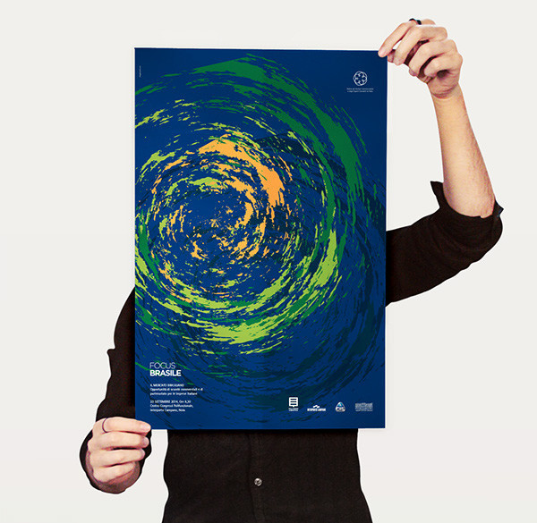 Focus Brasile on Behance #focus #branding #embassy #yellow #presentation #food #nola #international #green #marketing #design #consultant #brand #identity #poster #stationery #logo #italy #meeting #blue #brazil #sun #economy #market #darts #graphic #corporate