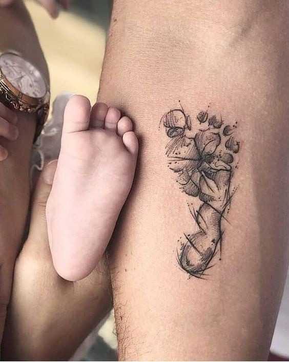 Baby Foot Mark & Clock Tattoo - Ace Tattooz