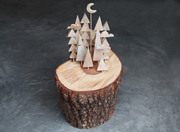 Office #wood #forest #stump #moon