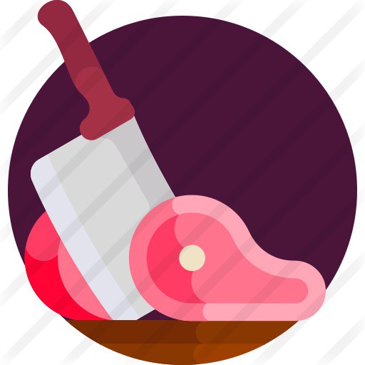 See more icon inspiration related to meat, food and restaurant, kitchenware, butcher, cutlery, cutting, knife, cut and food on Flaticon.