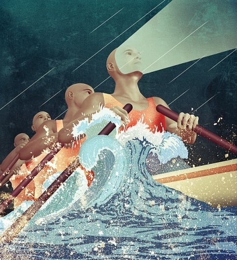 Telenor calendar - Illustrations 2012 on the Behance Network #rowing #illustration #boat