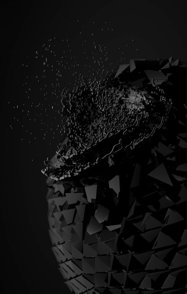 OMEGA/SERIES on Behance #computer #generated #cgi #destruction #polygons #particles