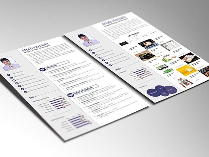 Free Simple 2 Pages Resume Template for Personal Use