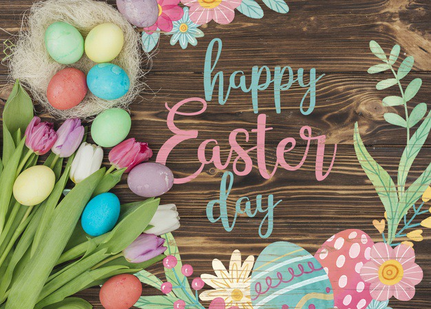 Happy easter day Free Psd. See more inspiration related to Flower, Mockup, Floral, Template, Typography, Spring, Celebration, Happy, Font, Bow, Colorful, Holiday, Mock up, Easter, Plant, Drawing, Religion, Egg, Painting, Calligraphy, Lettering, Traditional, Blossom, Tulip, View, Up, Day, Top, Top view, Cultural, Tradition, Mock, Seasonal and Paschal on Freepik.