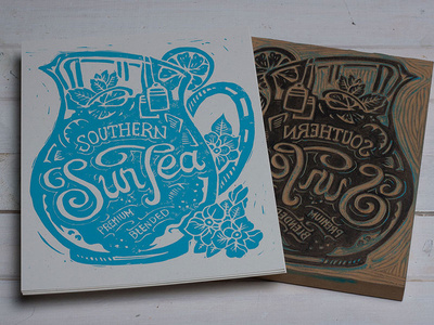 Southern Sun Tea Block Print #lettering