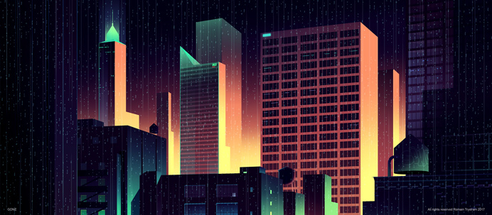 Brilliant Digital Illustrations of a City by Night – by Romain Trystram #city #illustration #romaintrystram