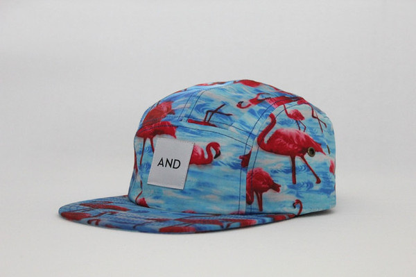 Flamingo, 5 panel print #pattern #panel #hat #5 #and #fashion