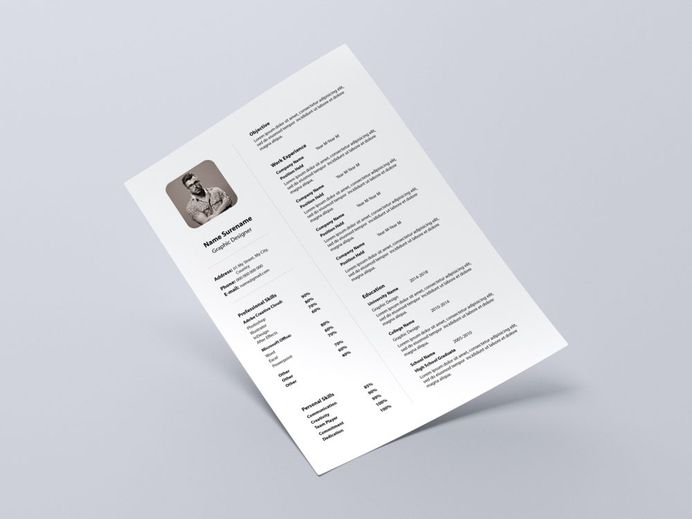 Free Super Simple Resume Template with Elegant Design