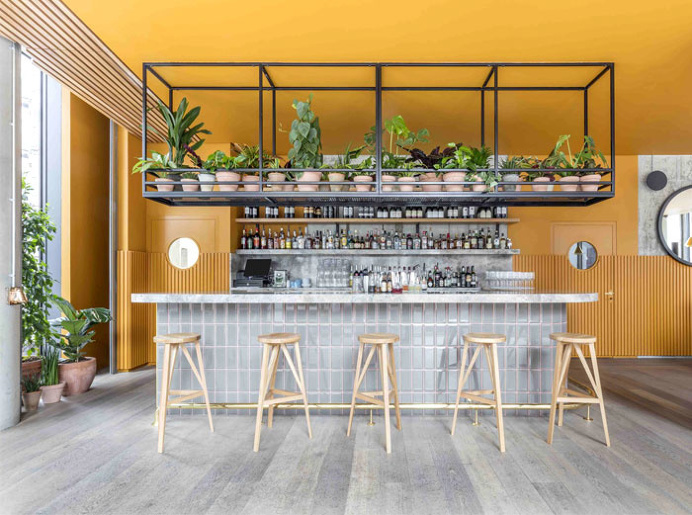 Vibrant Restaurant Decor at Treves & Hyde by Grzywinski Pons - InteriorZine