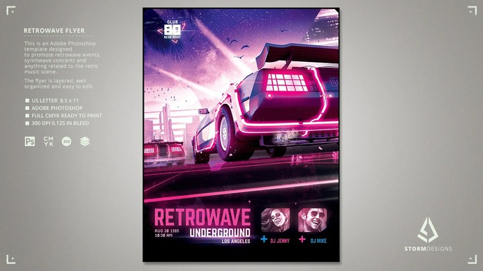 Synthwave Flyer v4 New Retrowave Template

