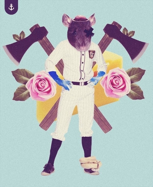 WEIRD III on the Behance Network #digital #rat #art #vintage #baseball #colour