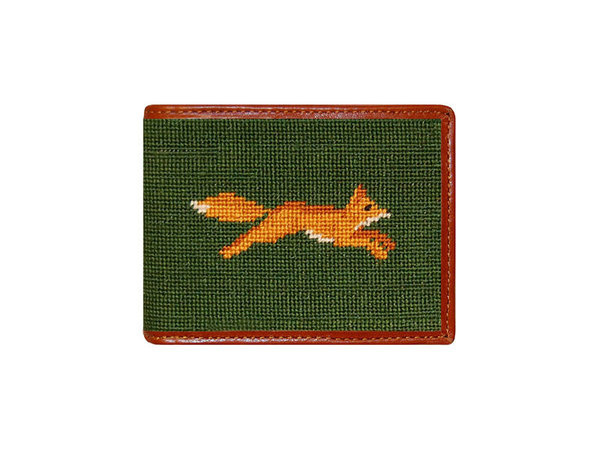 Fox and Hound Needlepoint Bi-Fold Wallet #wallet #knit #fox