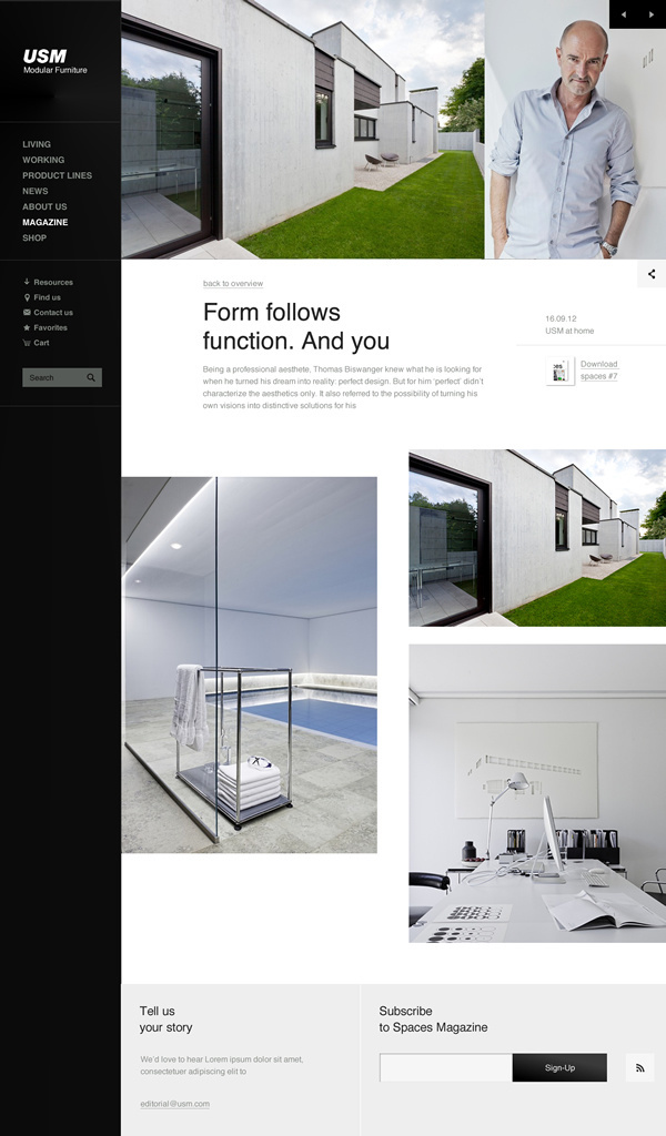 Relaunch USM.com on Behance #design #furniture #webdesign #layout #web