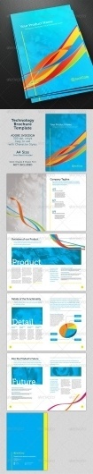 Print Templates - Whirls Technology A4 Brochure Template | GraphicRiver #template #spread #indesign #technology