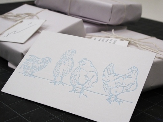 n.wise #chickens #letterpress