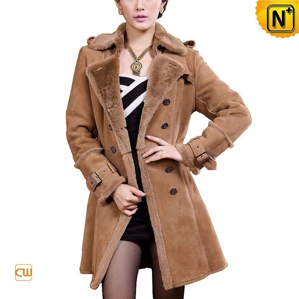 Women Shearling Lined Long Coat CW640213 #coat #shearling #lined
