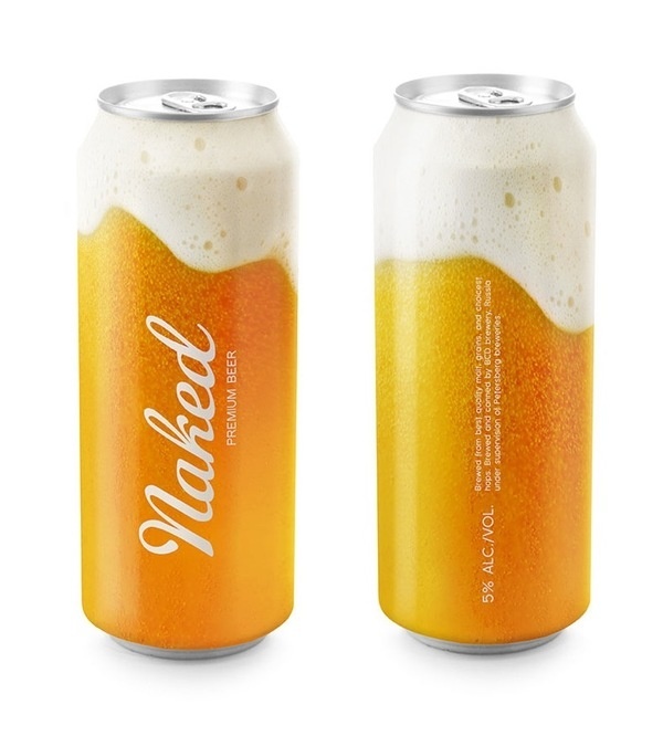 Naked Beer, Designed by Timur Salikhov, an art director from Saint Petersburg, Russia. #packaging #drink #can #beer