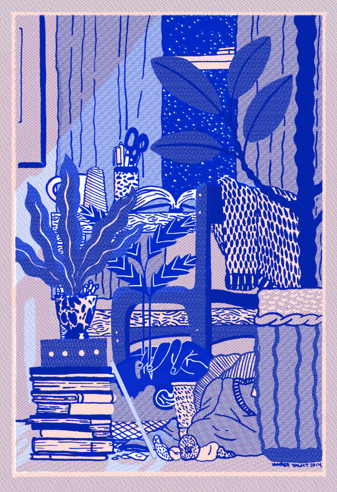 indigo bedroom #illustration #indigo