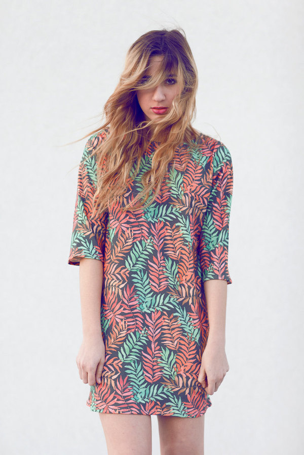 Leafy Print Dress #dress #pattern #leaf