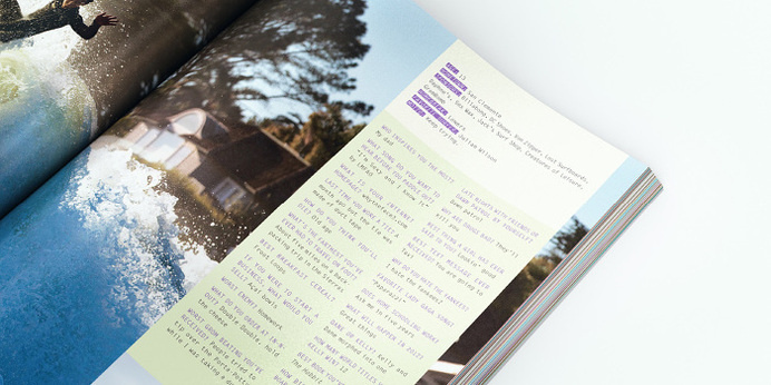 Surfing Magazine Editorial 2012 - Joy Stain #surf #surfing #print #spread #layout #editorial #magazine #typography