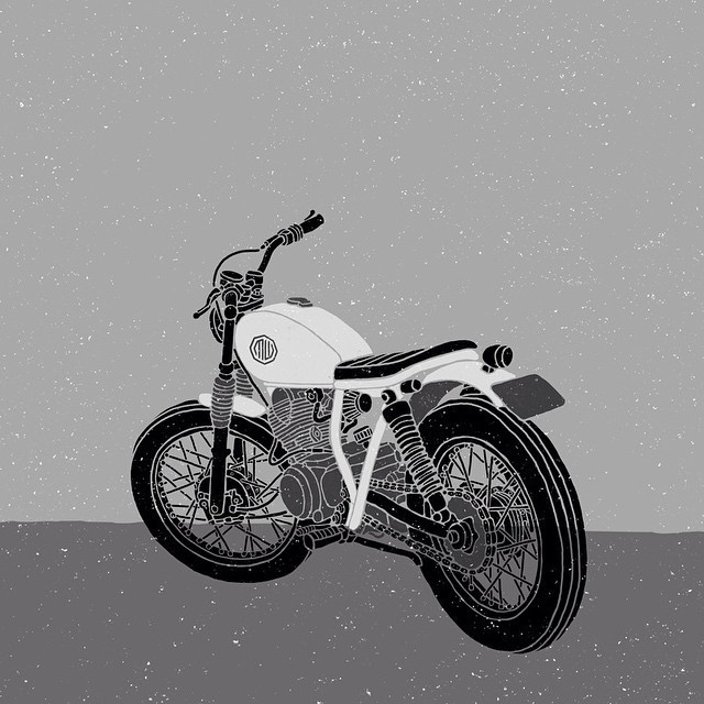 Anton Gorbunov hand drawn moto illustration.