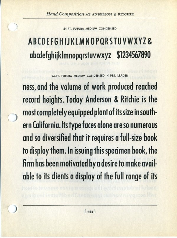 Futura Medium Condensed Type Specimen #type #specimen